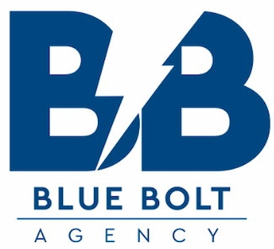 Logótipo da Blue Bolt Agency, agência onde Diogo Carvalheiro estagiou em 2022