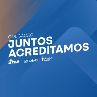 Logótipo da coligação Juntos Acreditamos, de Armação de Pêra